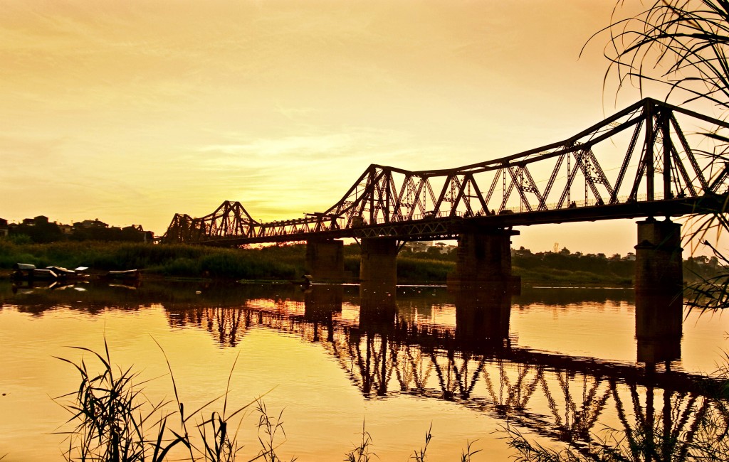 Long Bien Bridge across Red River