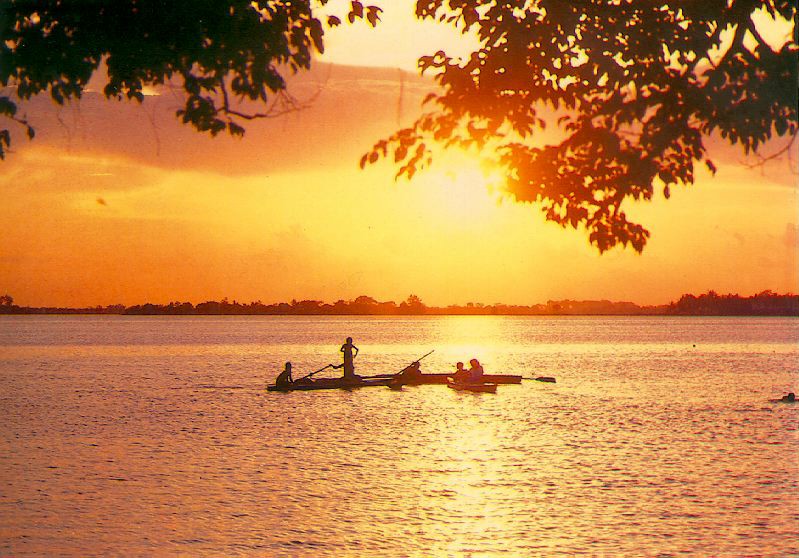 Sunset in West Lake, Hanoi.