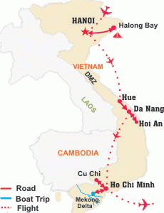 Vietnam Family Adventure Tour 15 days Map