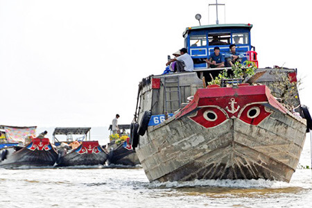 Floating Market in Mekong Delta