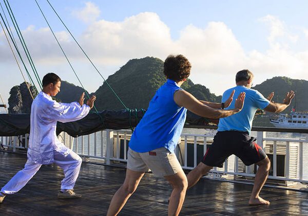 Tai Chi Lesson in Halong Bay Tour