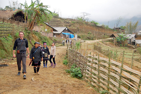 Walking through Hang Kia Village