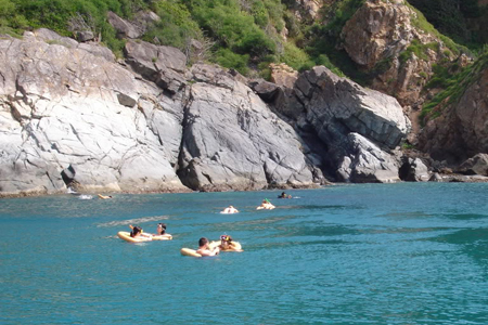 Swimming in the beautiful bay