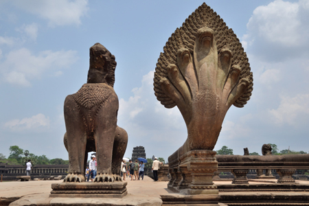 Angkor Monument is famous for its large size, perfection in sculpture, structure, and details