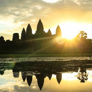 Sunrise against Angkor Wat