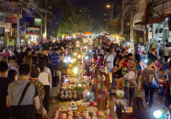 shopping at hanoi old quarter - Vietnam school tours