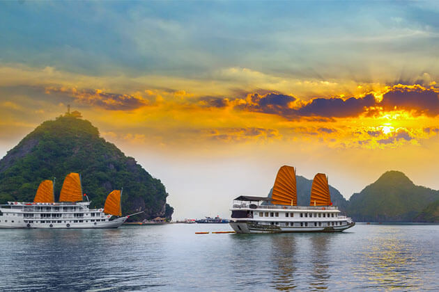 An old junk on Halong Bay