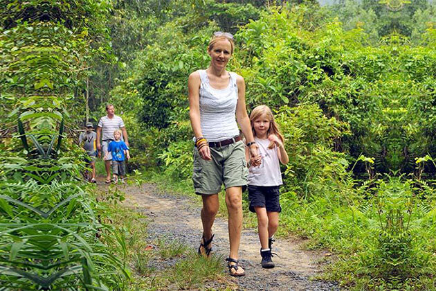 Family treking in Cat Ba Island - Vietnam family tour