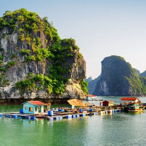 Floating village on Cat Ba Island Vietnam Family Tour