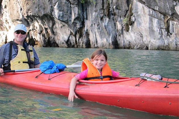 Kayaking family tour in vietnam