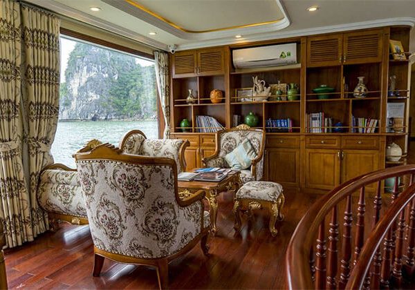 Library on Cruise in Halong Bay Vietnam Luxury Tour
