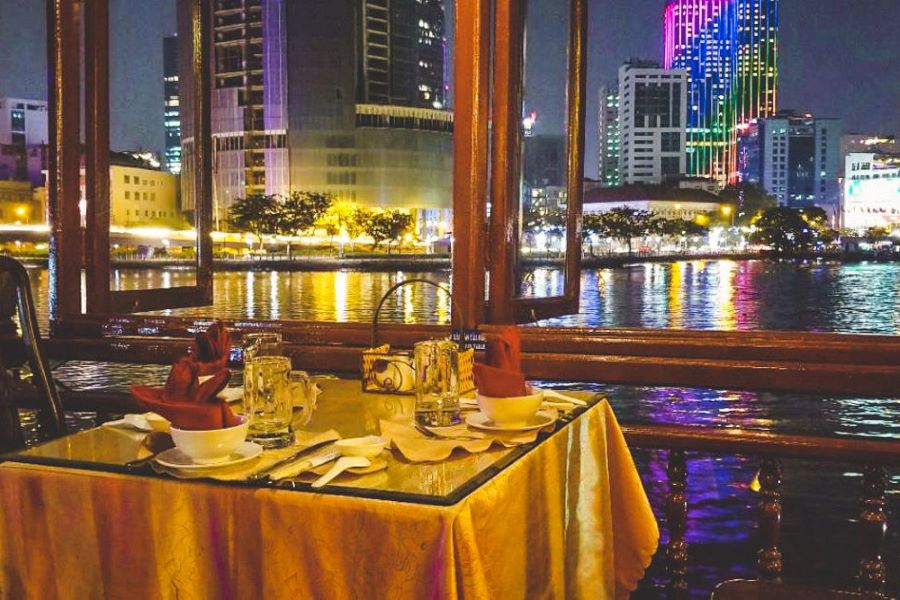 dinner on saigon river cruise vietnam local travel agency