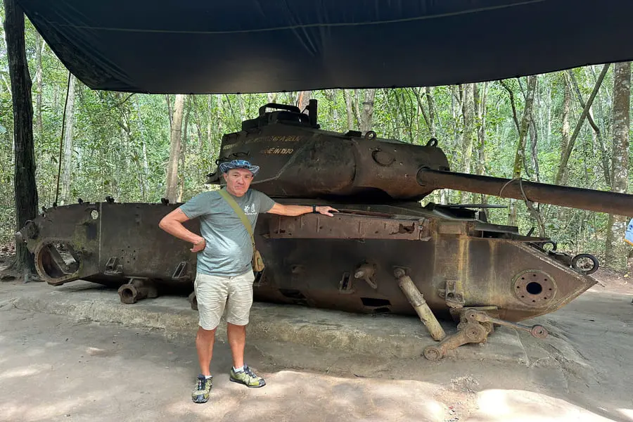 ho chi minh city tank visit in cu chi - vietnam itinerary 21 days