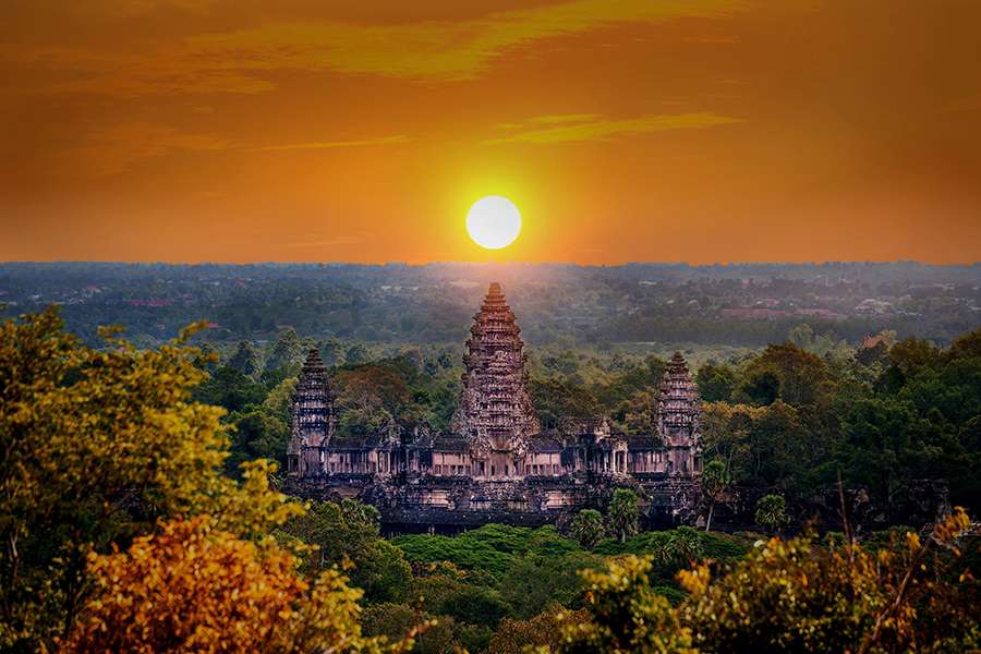 Sunset in Angkor Complex - Multi country tour