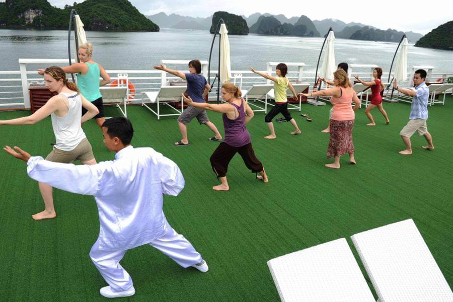 Tai Chi Lesson in Halong Bay - Vietnam Cambodia tours