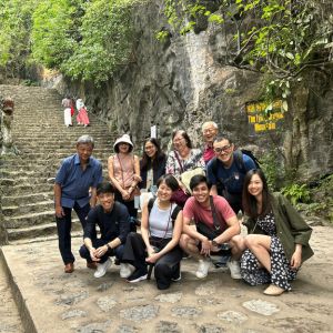 happy spanish group traveling with best vietnam tour companies