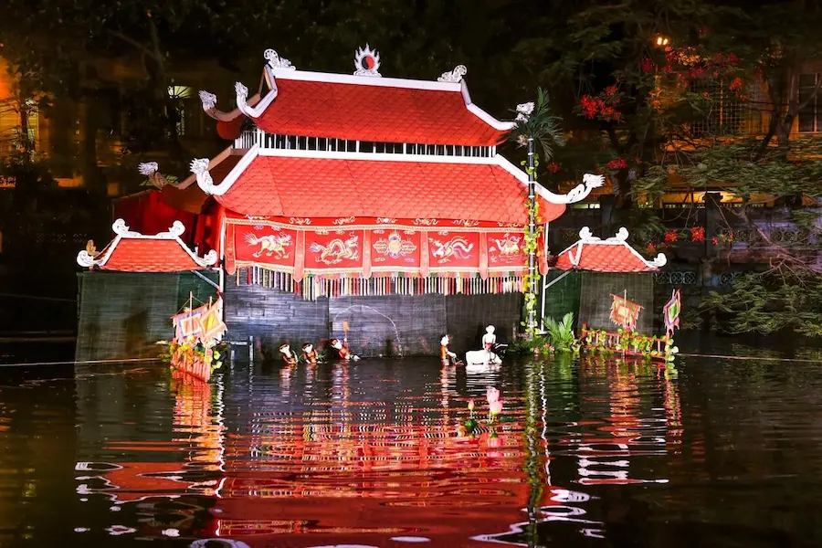 vietnam rainy season - water puppetry
