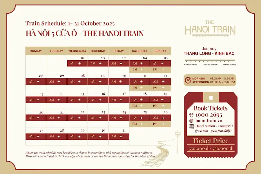 the hanoi train schedule
