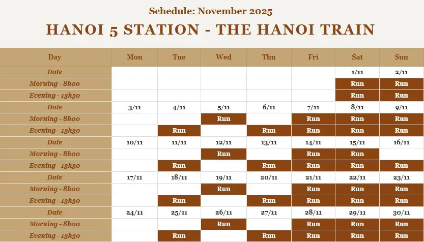 the hanoi train schedule