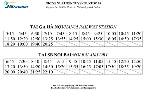 hanoi bus 86 schedule 2026