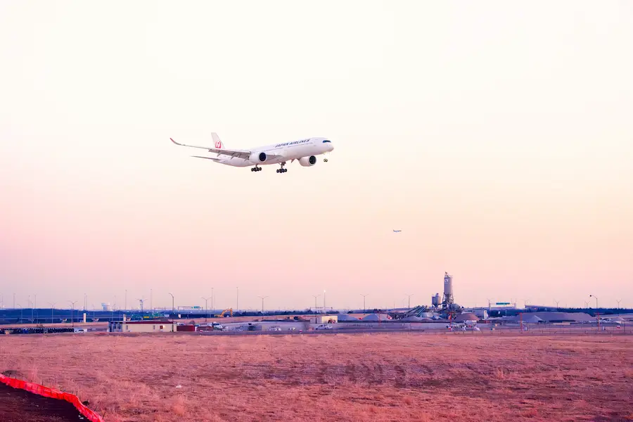 airplane making an emergency landing on airport runway