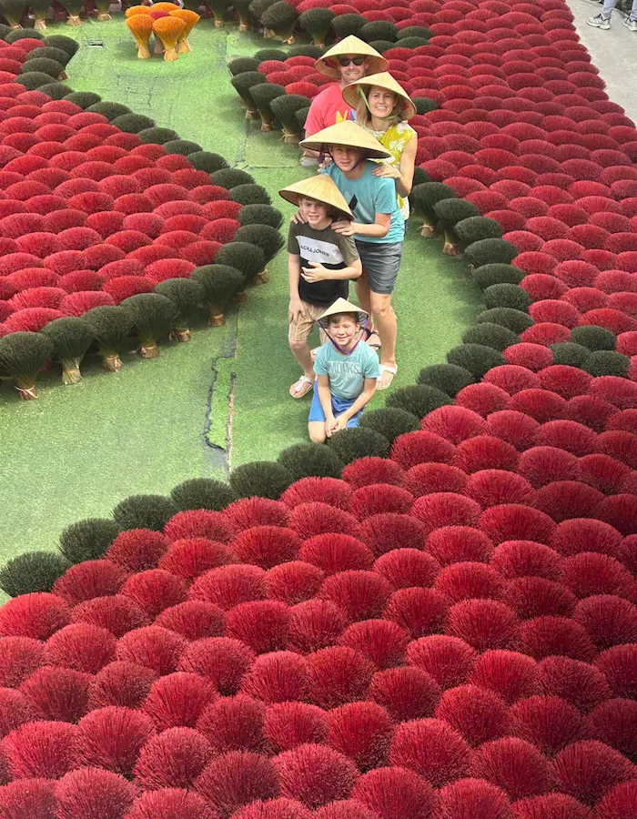 family went to hanoi incense village
